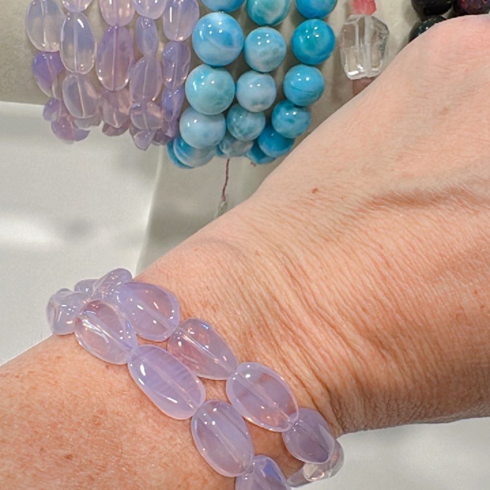 Lavender Moon Quartz Crystal Freeform Bracelet! - Picture 3 of 3